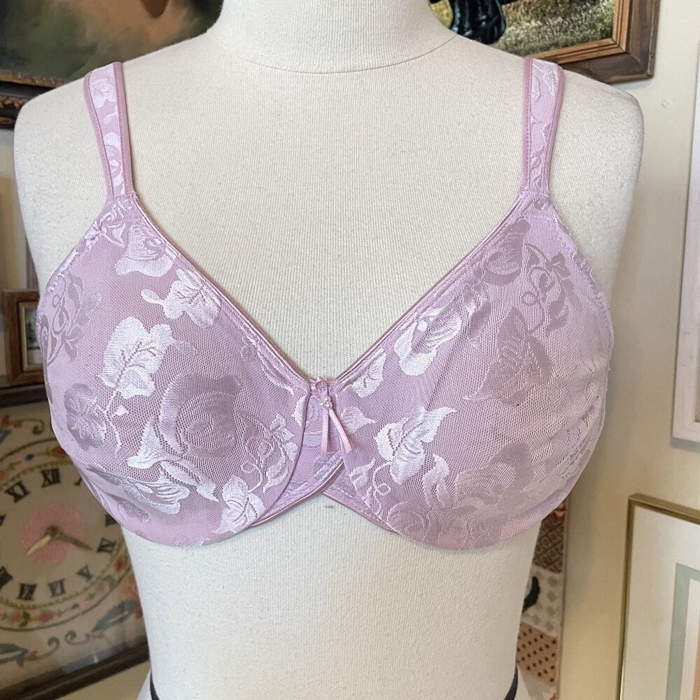 Wacoal Pink Floral Lace Unlined Underwire Awareness Bra 85567 Size 36C